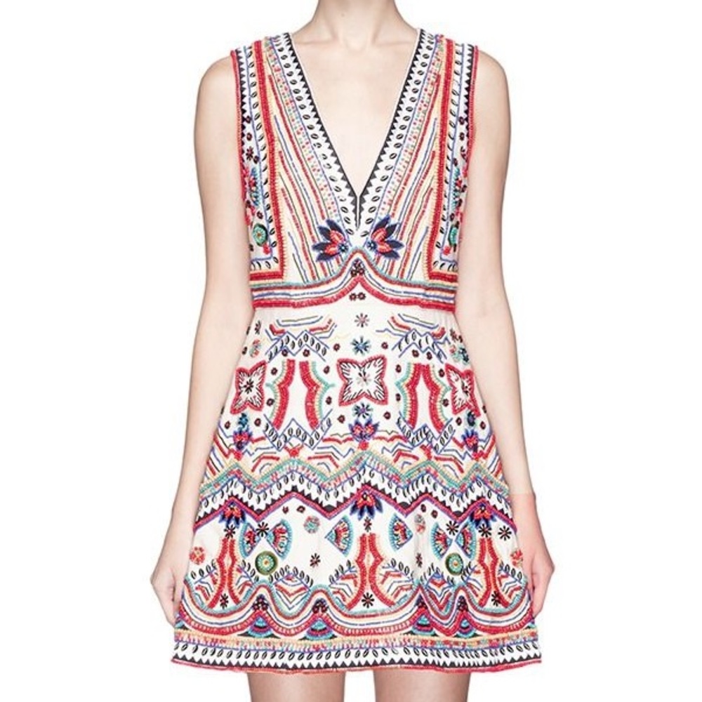 Alice + Olivia Patty A-Line Beaded Dress